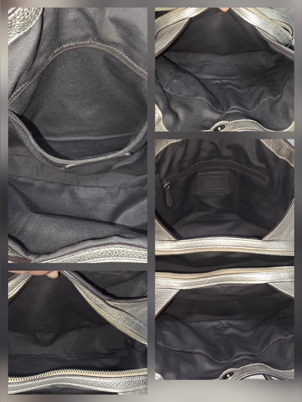 Coach F80271 Hallie Metallic Leather Shoulder Bag - Picture 14 of 15